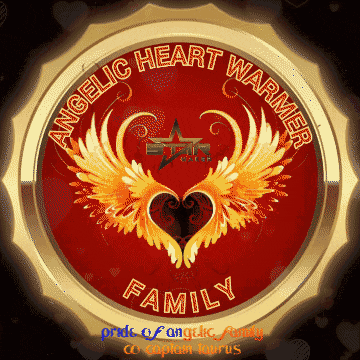 an angelic heart warmer family emblem with a heart and wings