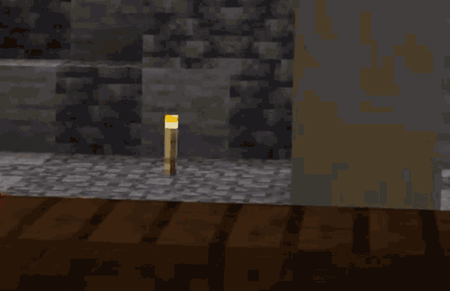 a screenshot of a minecraft game with a yellow block