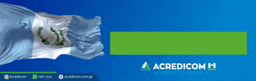 an advertisement for acredicom shows a waving flag