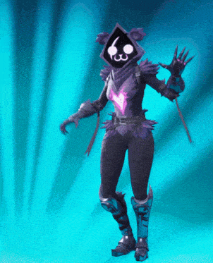 a video game character with a cat face and a purple hood