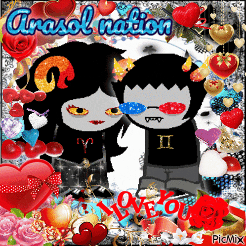 a picture of a boy and a girl with the words love you on it