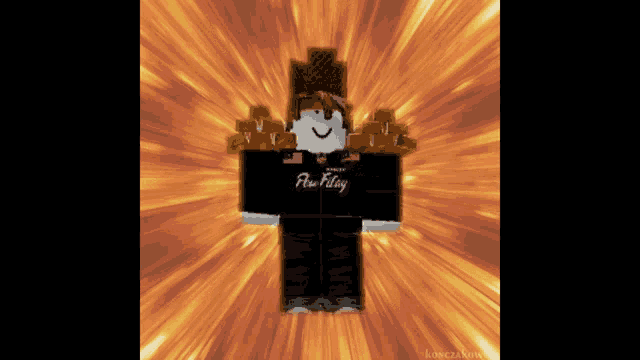 a roblox character wearing a black shirt that says run filthy