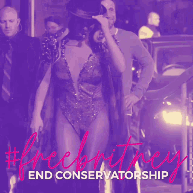 a poster that says free britney end conservatorship on it