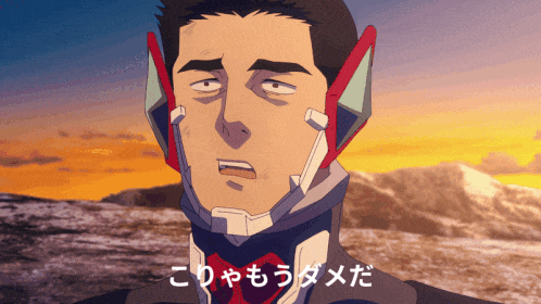 a cartoon of a man wearing a helmet with japanese writing