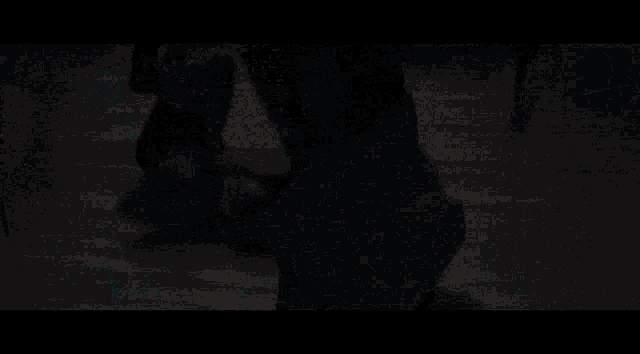 a man with a beard in a dark room