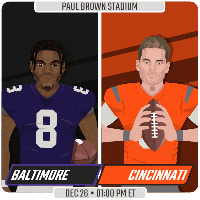 baltimore and cincinnati are playing at paul brown stadium on december 26th
