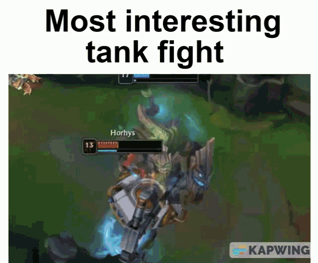 a screenshot of a video game with the words " most interesting tank fight " at the top