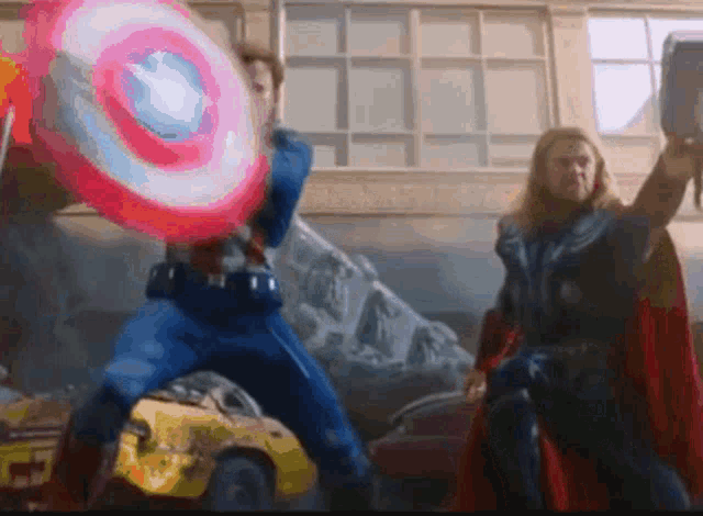 Thor Captain America GIF - Thor Captain America Avengers GIFs