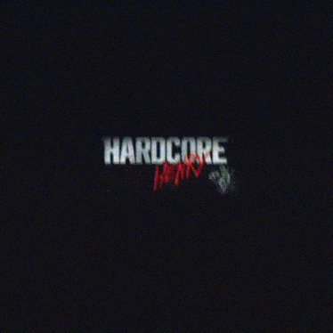 a red background with the words hardcore henry