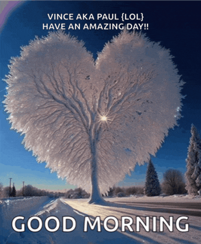 a picture of a heart shaped tree with the words good morning below it