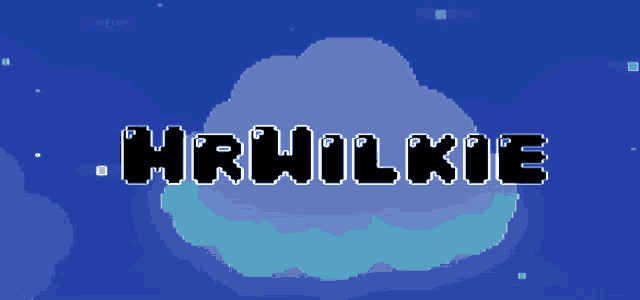a pixel art of a cloud with the name hrwilkie written on it