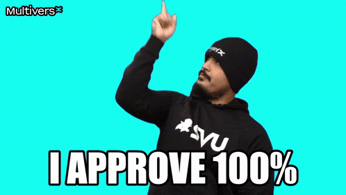 a man wearing a beanie and a black sweatshirt says i approve 100 %