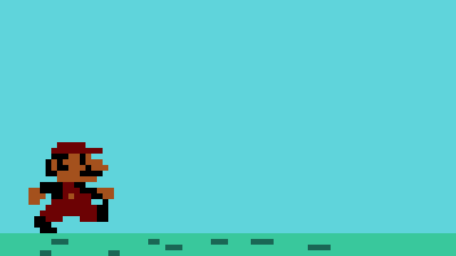 a pixel art of mario jumping with the word zaza below him