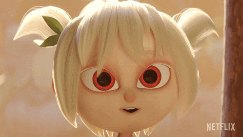 a close up of a cartoon character 's face with netflix written on the bottom