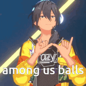 among us balls is written on the bottom of the image