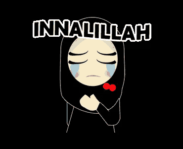 a cartoon of a girl crying with the words innalillah written above her