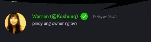 a screenshot of a message from warren @koshiiiiq