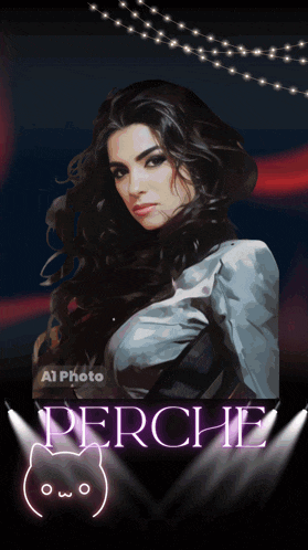 a painting of a woman with the word perche on the bottom