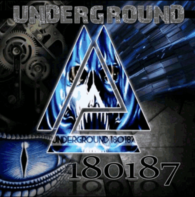 a poster that says underground with a skull in the center