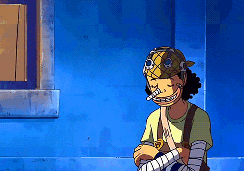 a cartoon character is wearing a bandana and smoking a cigarette in front of a blue wall
