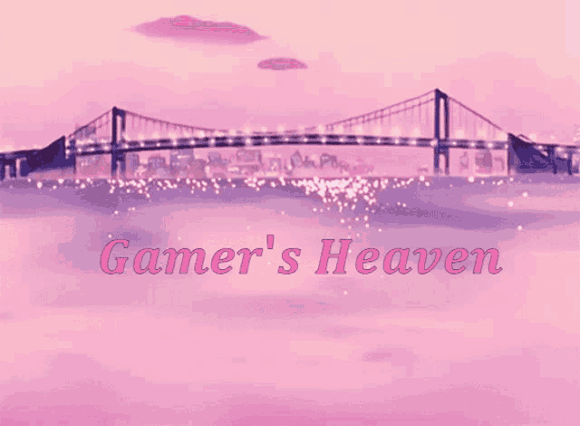 a pink background with gamer 's heaven written on it