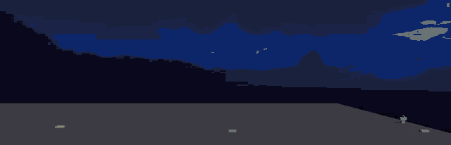 a computer generated image of a landscape with mountains in the background .