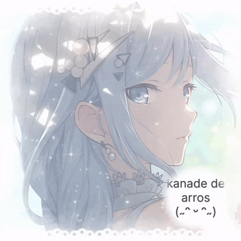 a drawing of a girl with kanade de arros written below it