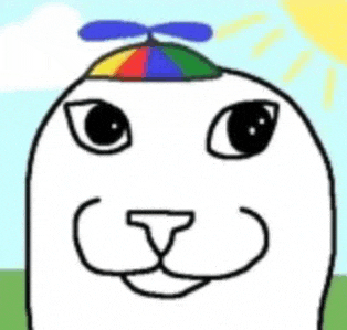 a drawing of a cat wearing a rainbow hat .