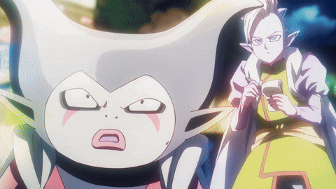 a cartoon character is making a funny face while standing next to another cartoon character