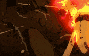 a cartoon drawing of a plane on fire with the number 11 on the side