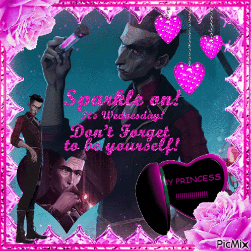 a picture of a man holding a bottle that says sparkle on