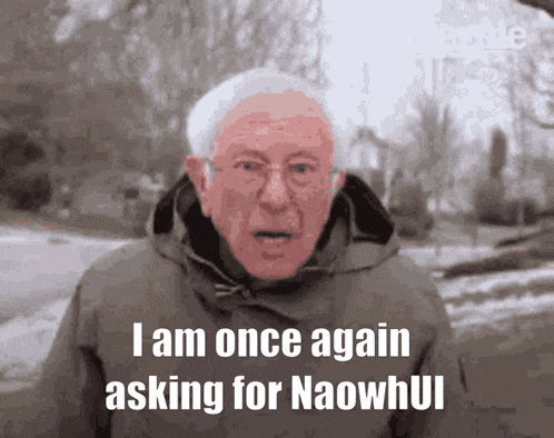 a man in a jacket says i am once again asking for naowhui