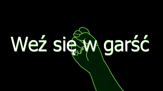a green hand is reaching out towards the word wez