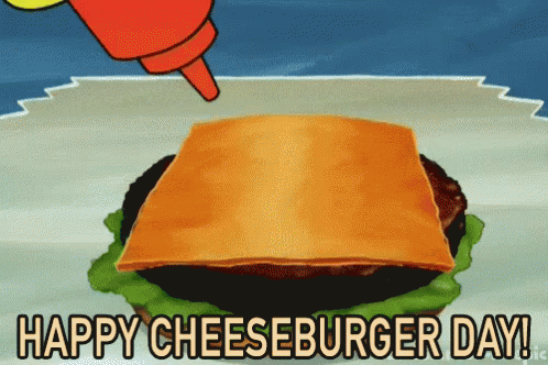 Happy Cheeseburger Day GIF - Sponge Bob Cheeseburger Day Heart GIFs