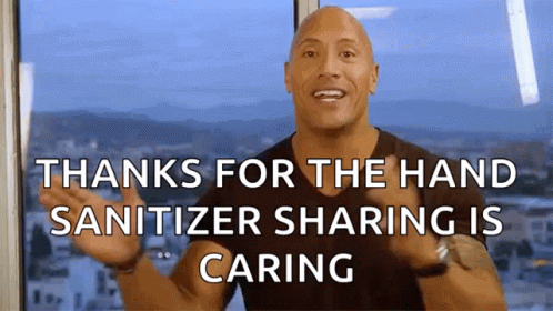 Thanks For The Hand Sanitizer Sharing Is Caring GIF - Thanks For The Hand Sanitizer Sharing Is Caring Hand Sanitizer GIFs