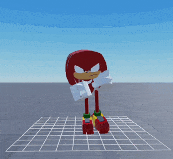 knuckles the echidna from sonic the hedgehog is standing on a white grid