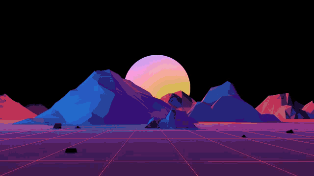 a computer generated image of mountains and a planet