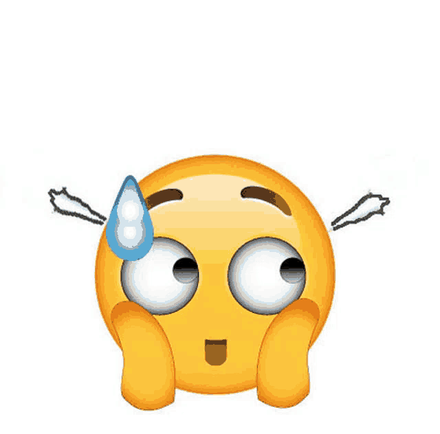 a yellow smiley face with a blue tear running down its forehead