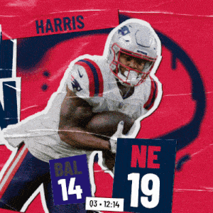 a football player named harris is running with a ball
