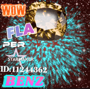 a picture of a diamond with the words wow fla per benz