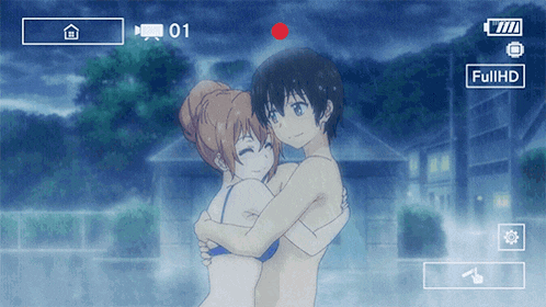 a video of a boy and a girl hugging with the caption full hd
