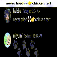 a blurred image with the words never tried and chicken listed