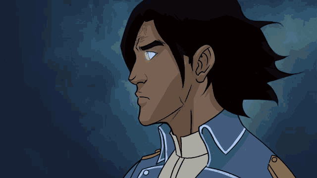a cartoon drawing of a man with long hair