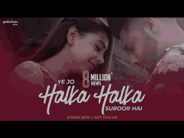 a picture of a man and a woman titled halka halka suroor hai