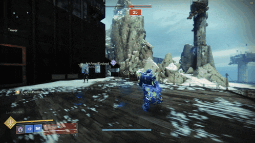 a screenshot of a video game shows the number 25 on the screen