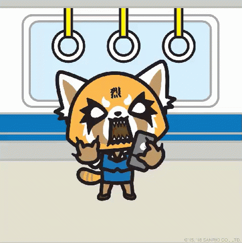 Aggretsuko Rage On Subway GIF - Subway Train Bus GIFs