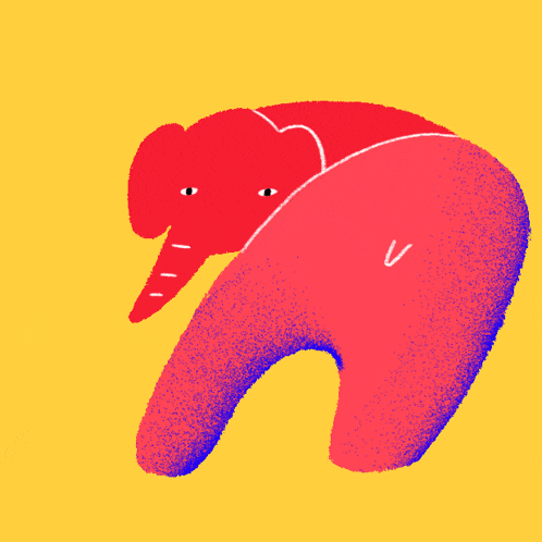 a cartoon drawing of an elephant with the letter v on its back