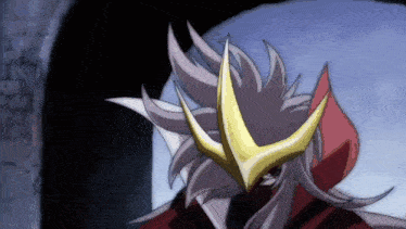 a cartoon character with a red cape and a crown on his head
