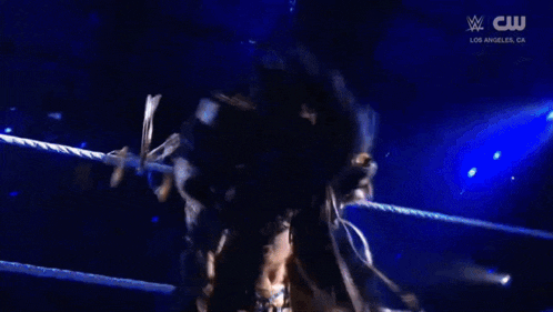a woman in a wrestling ring with a mask on her face