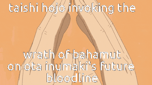 taishi hojo is invoking the wrath of bahamut on ata inumaki 's future bloodline